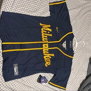 Milwaukee Brewers Christian Yelich #22 2020 MLB Black Blue Jersey